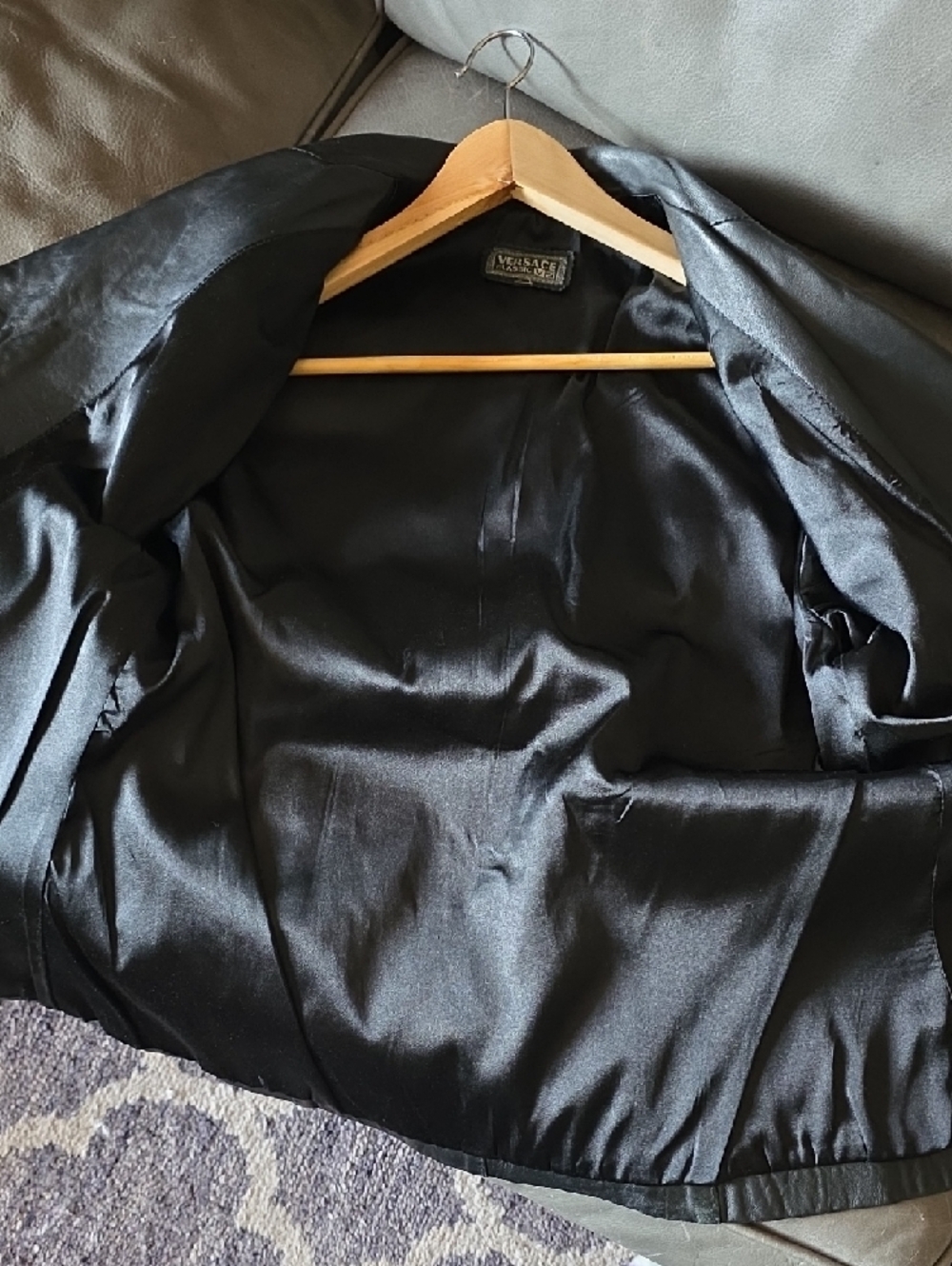 Versace Collection Black Leather Women's Blazer Jacket - Picture 6 of 6